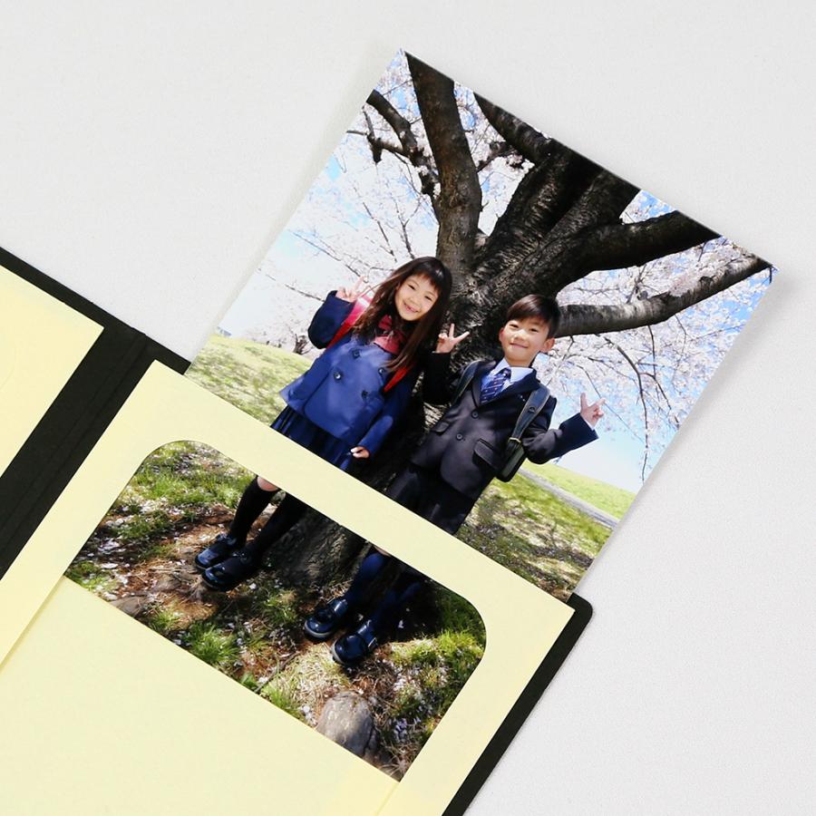 ペーパー フォトフレーム 写真台紙 Photograph/カメラ 2Lサイズ 2面タテ ブラック｜yamadaya-daishi｜03