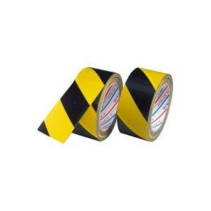 （まとめ）ダイヤテックス 安全標示テープ トラ50mm×25m TT-06-YB 〔×6セット〕
