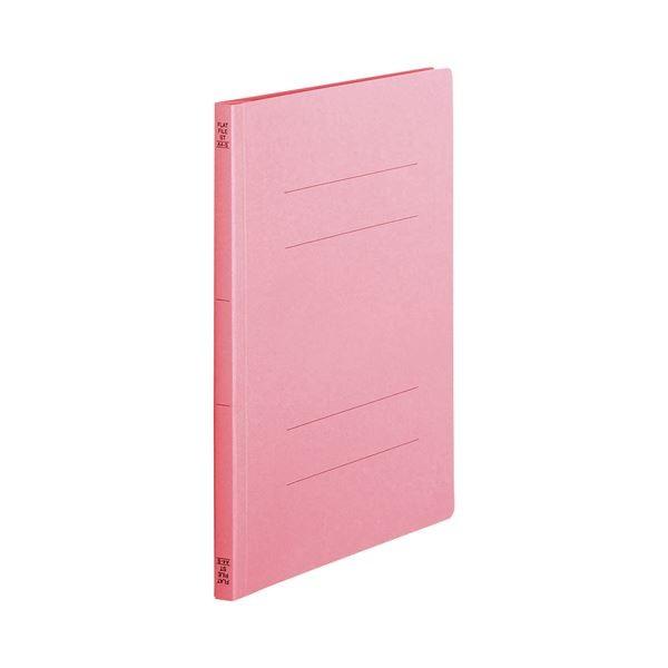 （まとめ） TANOSEE フラットファイル（スタンダードカラー） A4タテ 150枚収容 背幅18mm ピンク 1セット（100冊：10冊×10パック） 〔×2セット〕