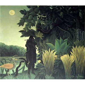 世界の名画シリーズ、プリハード複製画 アンリ・ルソー 作「蛇使いの女」（額縁付） 世界の名画シリーズ、プリハード複製画 アンリ・ルソー作 「蛇使いの女