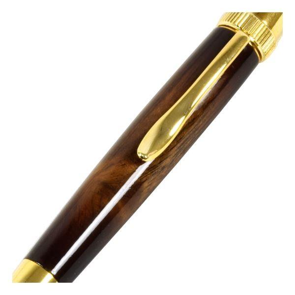 サンバースト ボールペン/文房具 〔胡桃 ウォールナット パーカータイプ〕 芯：0.7mm 日本製 文具 『Air Brush Wood Pen』の画像