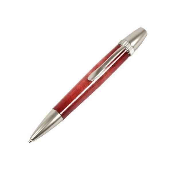 キャンディカラー ボールペン/文房具 〔Red カーリーメイプル〕 パーカータイプ 芯：0.7mm 日本製 文具 『Air Brush Wood Pen』