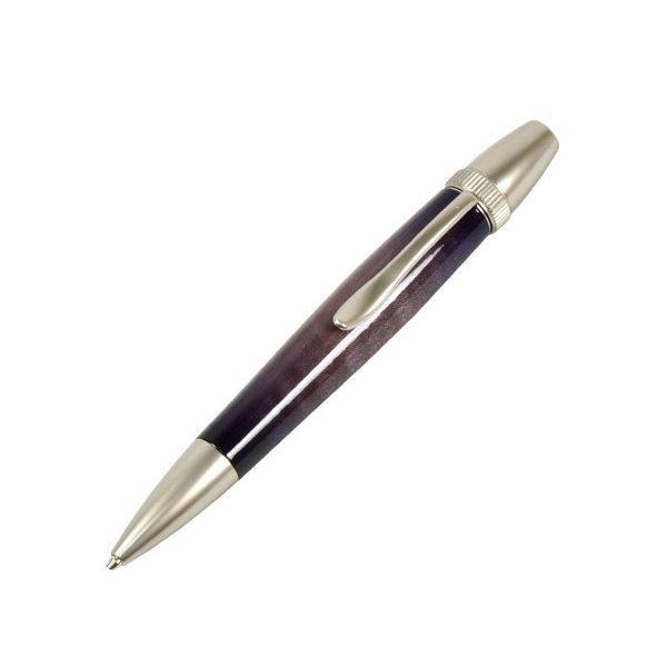 キャンディカラー ボールペン/文房具 〔Purple カーリーメイプル〕 パーカータイプ 芯：0.7mm 日本製 文具 『Air Brush Wood Pen』