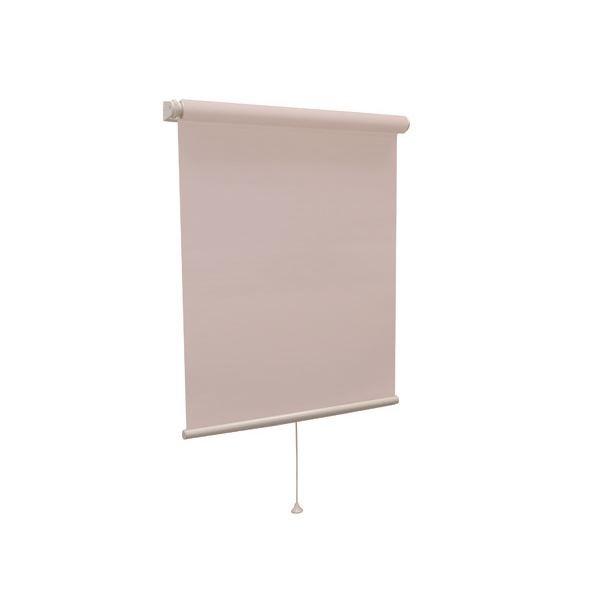 モダン ロールスクリーン 〔遮光2級防炎 90cm×180cm ピンク〕 日本製 巻取りスピード調整機能付き 『ティオリオ』