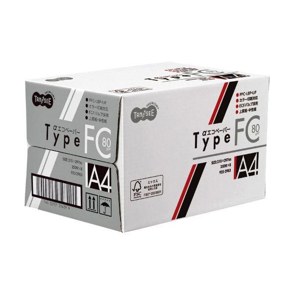 まとめ）TANOSEE αエコペーパータイプFC A4 標準 80g 1セット(2000枚:250枚
