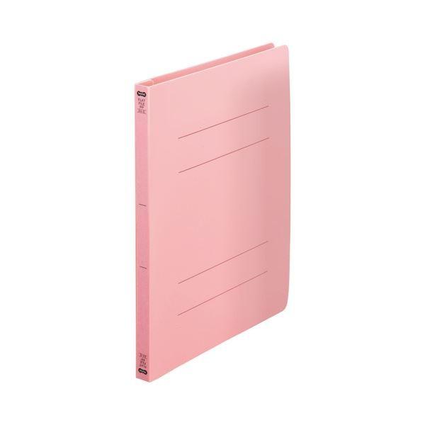 （まとめ）TANOSEEフラットファイル(再生PP) A4タテ 150枚収容 背幅18mm ピンク 1セット(25冊:5冊×5パック) 〔×3セット〕