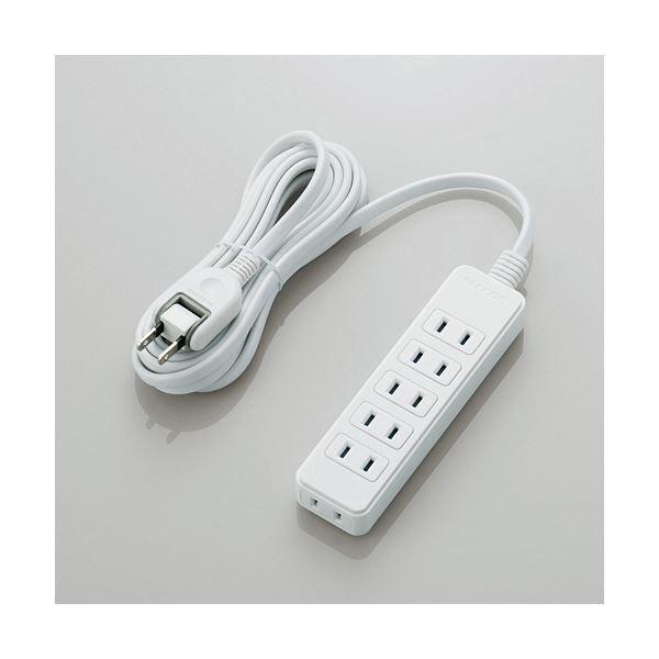 （まとめ）エレコム スイングプラグ電源タップ6個口 ホワイト 3m T-S02-2630WH 1個〔×3セット〕