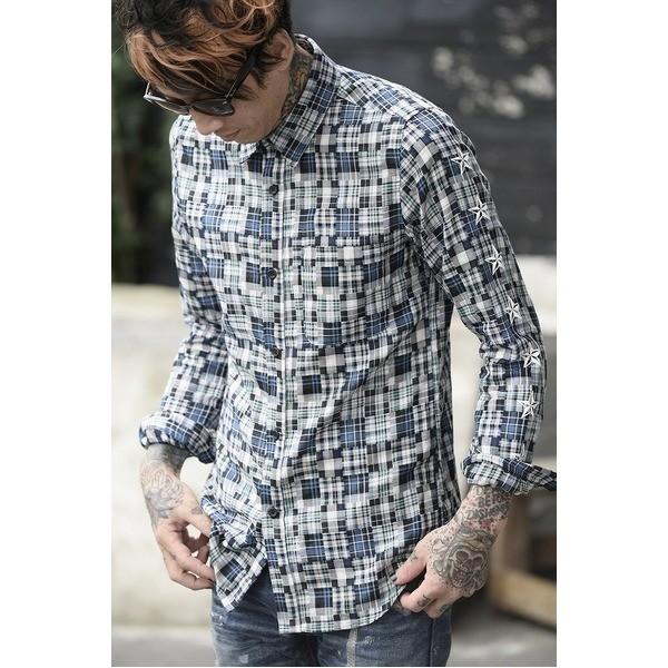 新色追加 Overdesign パッチワークシャツ Star Blue Mサイズ 代引不可 超目玉 期間限定 Www Skylanceronline Com