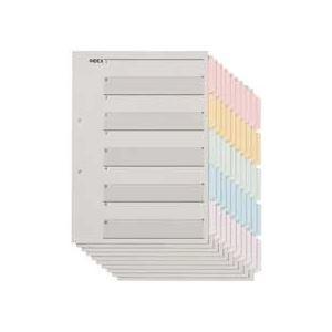 (まとめ) TANOSEE 見出しカード（エコノミータイプ） A4タテ 2穴 5色5山+扉紙 1セット（100組：10組×10パック） 〔×5セット〕