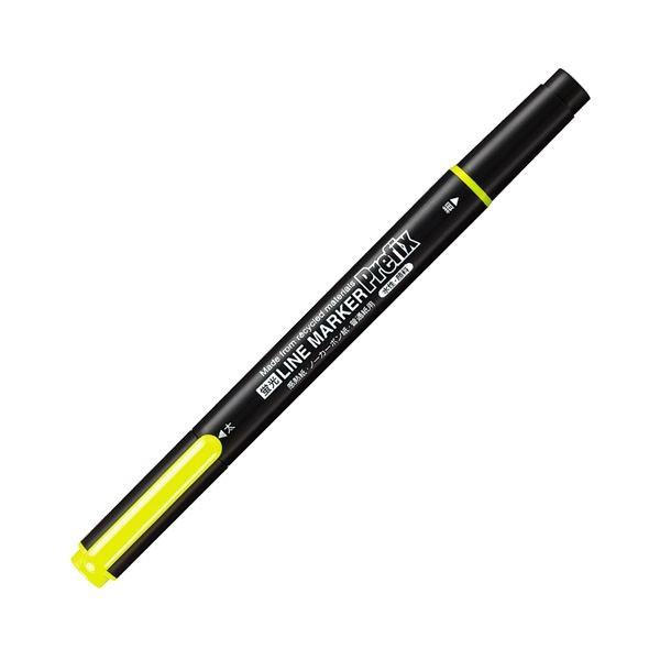 (まとめ) コクヨ蛍光OAマーカー（再生樹脂・ツイン） プリフィクス 中字+細字 黄 PM-L202Y 1セット（10本） 〔×10セット〕