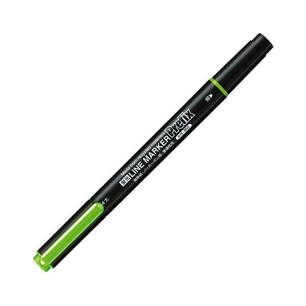(まとめ) コクヨ蛍光OAマーカー（再生樹脂・ツイン） プリフィクス 中字+細字 緑 PM-L202G 1セット（10本） 〔×10セット〕