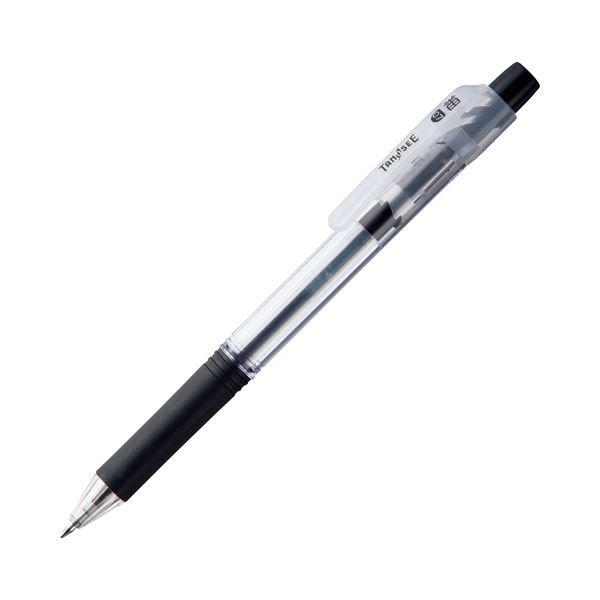 (まとめ) TANOSEE ノック式油性ボールペン ロング芯タイプ 0.7mm 黒 1セット（10本） 〔×10セット〕