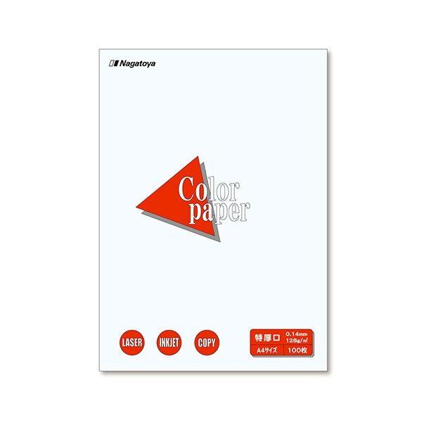 (まとめ) 長門屋商店 Color Paper A4 特厚口 白 ナ-3401V 1冊（100枚） 〔×10セット〕