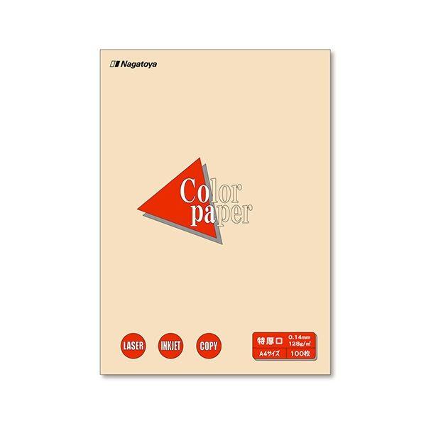 (まとめ) 長門屋商店 Color Paper A4 特厚口 アイボリー ナ-3415V 1冊（100枚） 〔×10セット〕