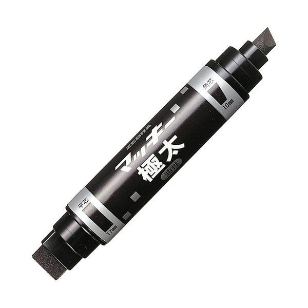 (まとめ) ゼブラ 油性マーカー マッキー極太 角芯太字+平芯極太 黒 MC-EB-450-BK 1本 〔×30セット〕