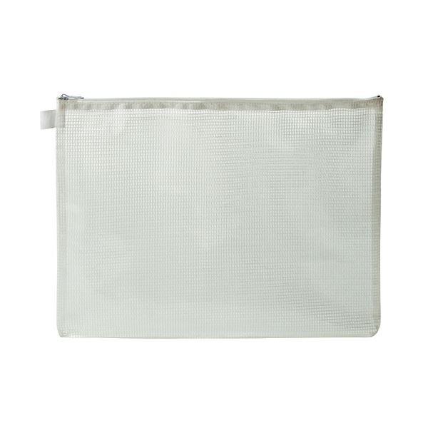 (まとめ) TANOSEE メッシュケース A4 タテ260×ヨコ345mm 白 1枚 〔×30セット〕