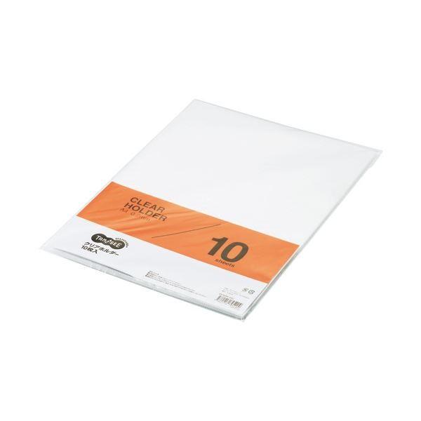 (まとめ) TANOSEE クリアホルダー A4 クリア 1セット（30枚：10枚×3パック） 〔×30セット〕