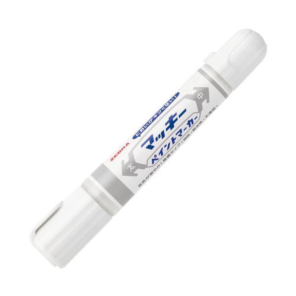 (まとめ) ゼブラ マッキーペイントマーカー太字+中字 白 YYT20-W 1本 〔×50セット〕