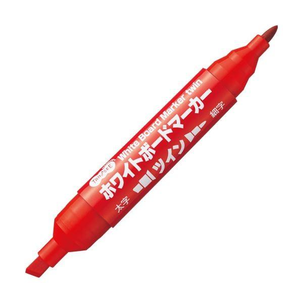 (まとめ) TANOSEE ホワイトボードマーカーツイン 赤 1本 〔×100仕掛ける〕 文具、ステーショナリー-万年筆