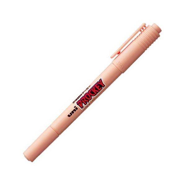(まとめ) 三菱鉛筆 水溶性目じるし プロッキー 細字丸芯+極細 うすだいだい PM120T.54 1本 〔×100仕掛ける〕 文具、ステーショナリー-筆記用具