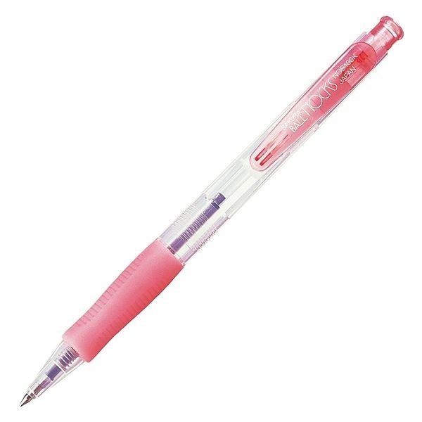 (まとめ) サクラクレパス 油性ボールペンノックスボール100K 0.7mm 黒 （軸色 ももいろ） NOB100K#20 1本 〔×100セット〕