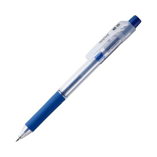 (まとめ) TANOSEE ノック式油性ボールペン ロング芯タイプ 0.7mm 青 1本 〔×100セット〕