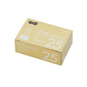 (まとめ) TANOSEE ダブルクリップ 中 口幅25mm ホワイト 1箱（10個） 〔×100セット〕_1