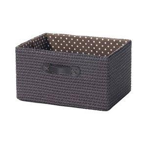 (まとめ) 収納ボックス/カラーボックス対応バスケット 〔水玉柄 ダークブラウン〕 衣類収納 〔×18個セット〕