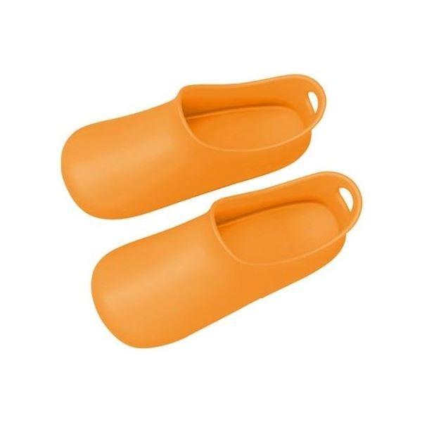 (まとめ) バスシューズ/お風呂掃除用品 〔オレンジ〕 フリーサイズ 約24〜26cm バス用品 〔12個セット〕