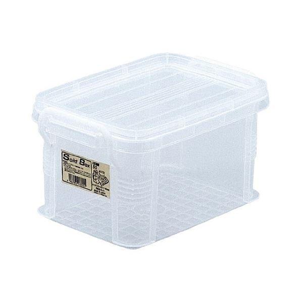 収納ボックス/収納ケース 〔幅17×奥行き25.7×高さ14cm〕 フタ付き 積み重ね可 ソリッドボックス クリア 〔36個セット〕