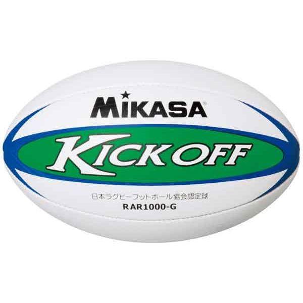 MIKASA（ミカサ）ラグビー ラグビーボール 認定球5号 ホワイト×グリーン 〔RAR1000G〕｜yamadouonlinestore