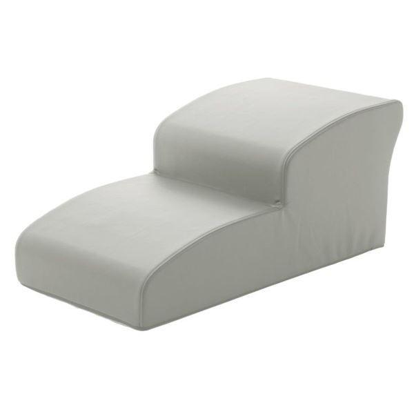 ドッグステップ/ペット用品 〔2段 アイボリー〕 幅40.5cm 合皮/合成皮革張地 ウレタンフォーム 〔リビング 室内犬〕