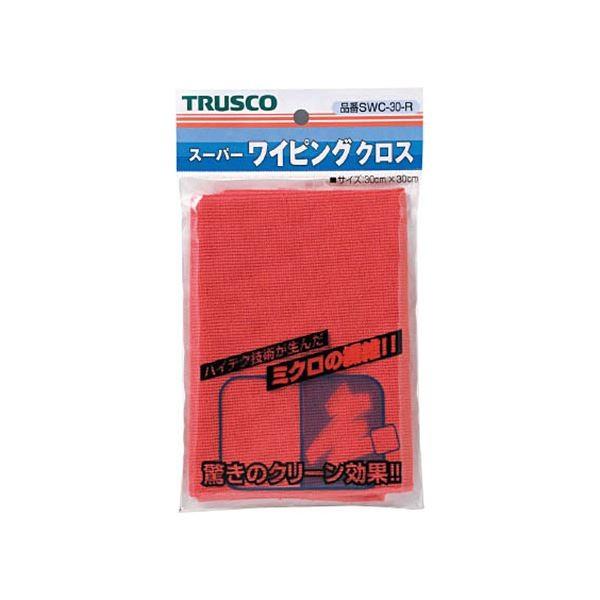 （まとめ）TRUSCO スーパーワイピングクロス300×300粍 赤 SWC-30-R 1枚〔×10仕掛ける〕 ダスター、クロス-掃除用具-キッチン、日用品、文具