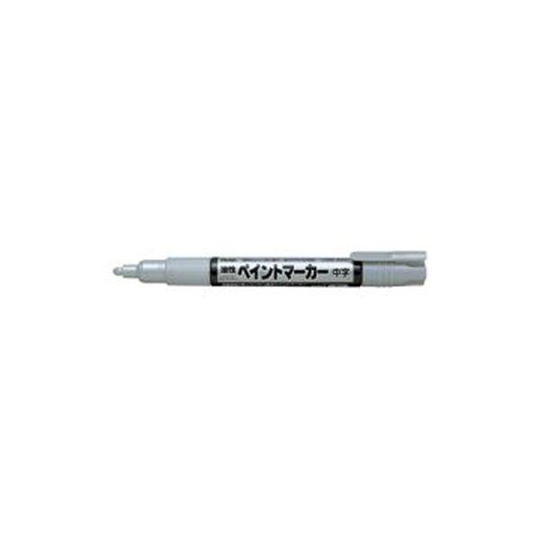 （まとめ）ぺんてる 油性えの具目じるし 中字 銀MMP20-Z 1仕掛ける（10本）〔×10仕掛ける〕 万年筆-筆記用具