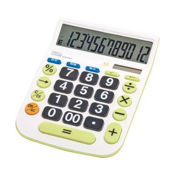 （まとめ）ナカバヤシ 電卓デスクトップ大型キータイプ L 12桁 ECD-8503G 1台〔×10セット〕