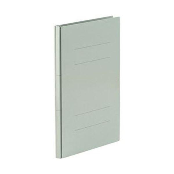 （まとめ）TANOSEE 背幅伸縮フラットファイル（PPラミ表紙）A4タテ 1000枚収容 背幅18〜118mm グレー 1セット（10冊）〔×5セット〕