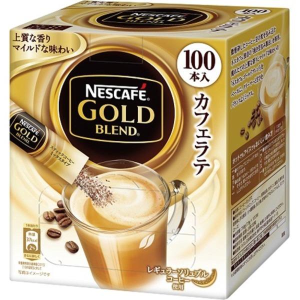 （まとめ）ネスレ ネス喫茶店 ゴールドブレンドコーヒーミックス(カフェラテ） 1箱（100本）〔×5仕かける〕
