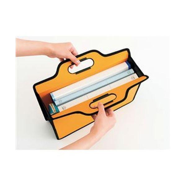 （まとめ）ライオン事務器 オフィスキャリングバッグ（ビジカル）タテ330×ヨコ365×厚さ110mm イエロー BK-353B 1セット（5個）〔×3セット〕の画像