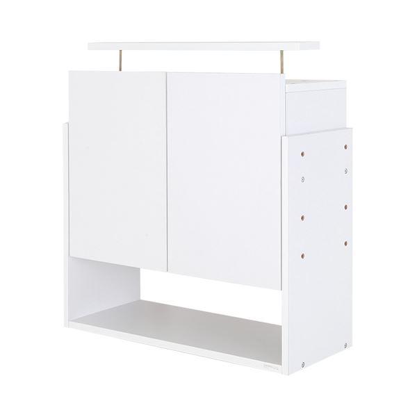 コレクションケース/収納棚 ワイド 専用上置き 〔ハイタイプ 奥行29cm用 ホワイト〕 幅83.1cm 本体別売 〔組立品〕