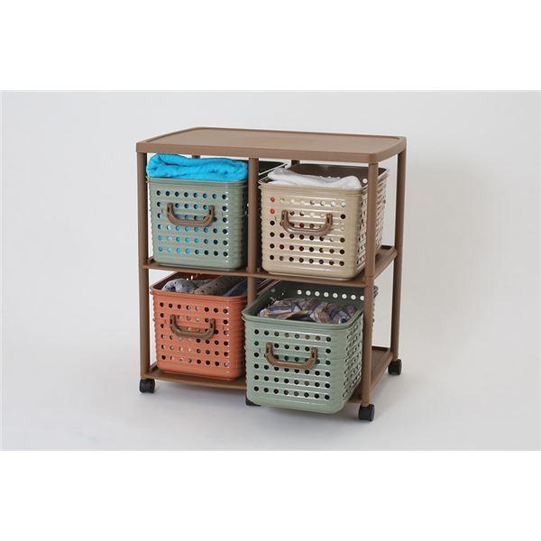 スリムバスケットラック/衣類収納 〔4W型〕 66×44.5×69.8cm 日本製
