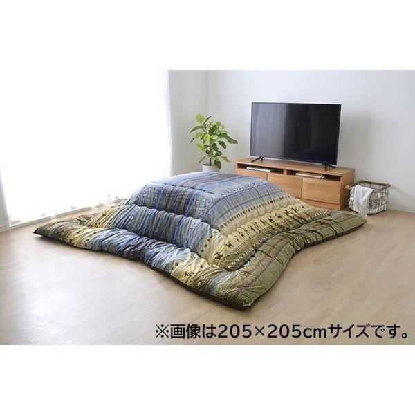 ギャッベ柄 こたつ布団/こたつ掛け布団 〔長方形 大型 オレンジ 約205×315cm〕 洗える マイクロファイバー 〔リビング〕の画像