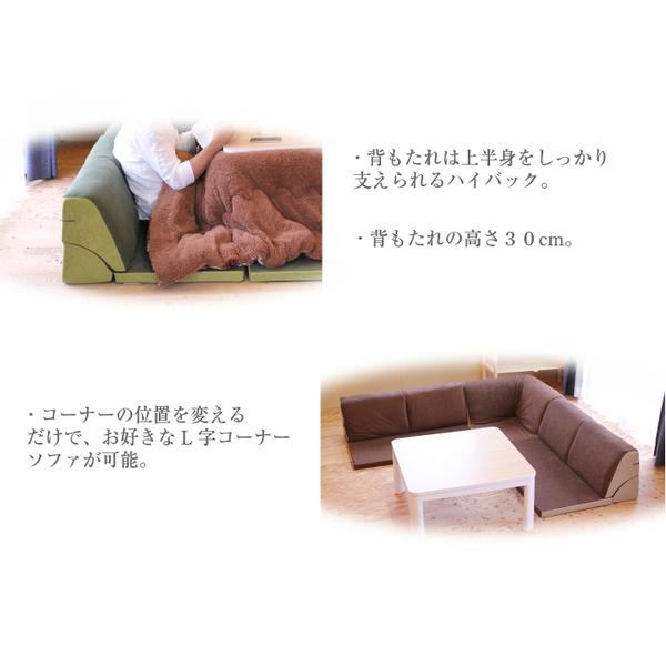 日本製 フロアマット付き ソファセット 〔ブルー 〕麻風織り生地