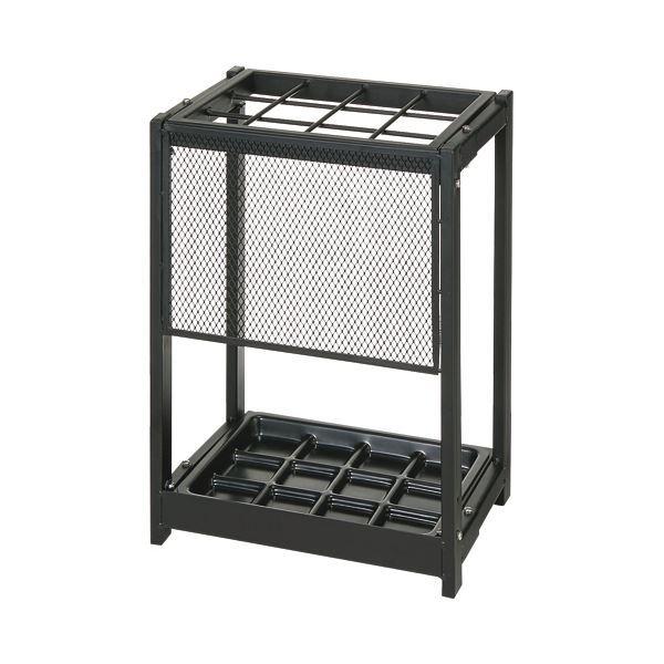 （まとめ）TANOSEE 傘立て（折りたたみタイプ） 12本用 ブラック 1台 完成品 〔×3セット〕