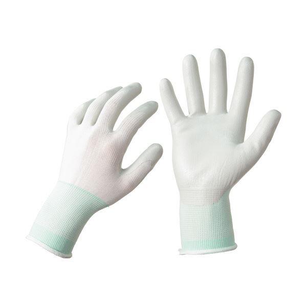 贅沢品 （まとめ）TANOSEE ニトリル 背抜き手袋 M ホワイト/グリーン 1パック（5双） 〔×10セット〕 使い捨て手袋