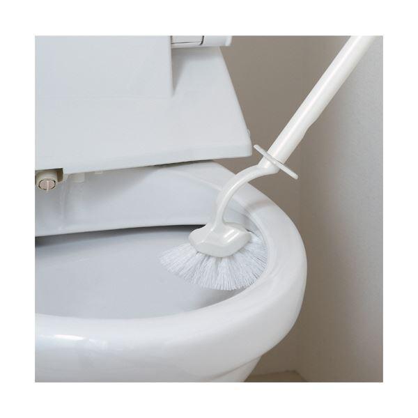（まとめ）山崎産業 Satto スリムトイレブラシ ケース付 ホワイト 1個 〔×10セット〕の画像