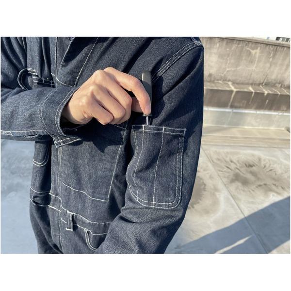 SIGNET シグネット 整備 DIY向け 長袖 作業用 つなぎ服 デニム素材 M