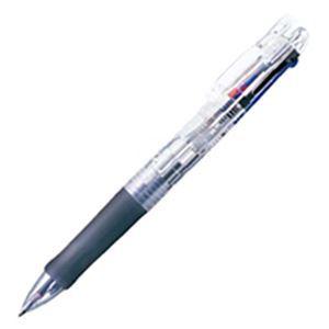 （まとめ）ゼブラ 4色油性ボールペンクリップ-オンG 4C 0.7mm (軸色：透明) B4A3-C 1セット(10本)〔×3セット〕