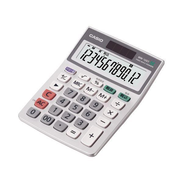 （まとめ）カシオ 特大表示電卓 12桁ミニジャストサイズ MW-12GT-N 1セット(3台)〔×3セット〕_1