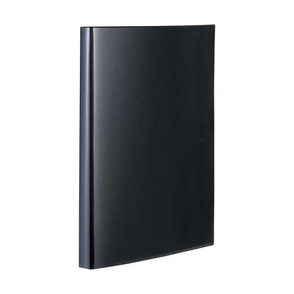 （まとめ）セキセイ パックンポストカードホルダー〔高透明〕 80ポケット ブラック PKH-7482-60 1冊〔×10セット〕