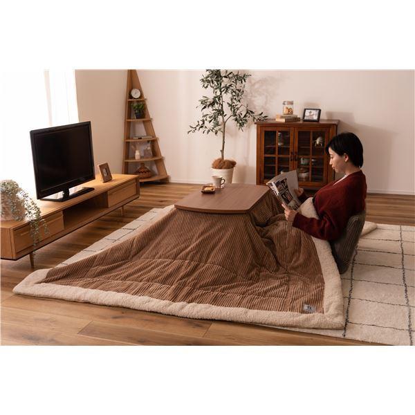 2WAYこたつ 約幅80×奥行50×高さ40/70cm ブラウン 継脚式 木製 組立品